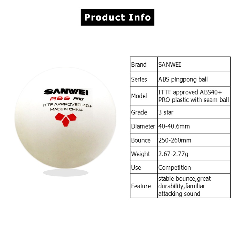 SANWEI ABS PRO 3 étoiles 40 +  - Donic Table Tennis Ball avis et prix